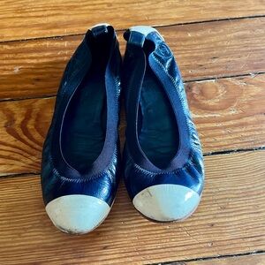 Chanel CHEAP Elegant Blue and White Women's Flats